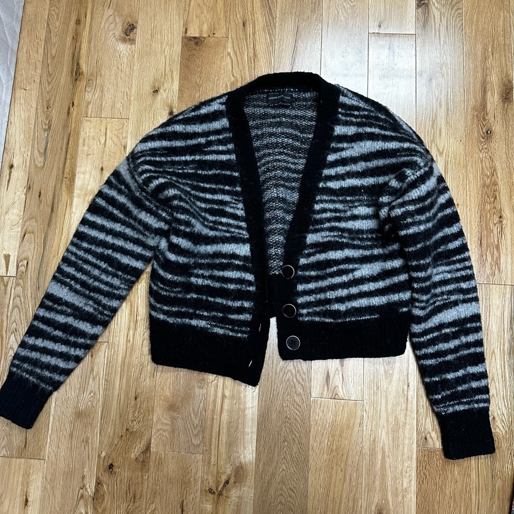 Striped cardigan sweater